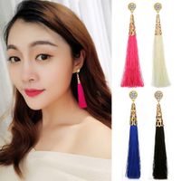 Wholesale 2018 Hot sales crystal Tassel Earrings Bohemian Tassle Drop earrings Pendant Hanging long Tassel Earrings Fashion Jewelry For Women