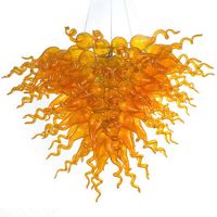 Wholesale Modern Art Design Gold Handmade Blown Glass Chandelier Modern Chain LED European Crystal Custom Decorative Light