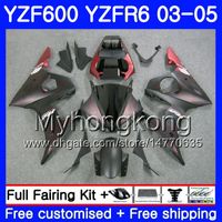 Wholesale Body For YAMAHA YZF YZF R6 YZF R6 Bodywork Matte red flames HM YZF R YZF600 YZFR6 Fairings Kit