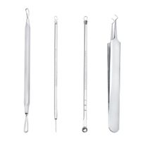 Wholesale 4 Blackhead Remover Acne Pimple Comedone Extractor Whitehead Removal Tool Kit for Men Women Facial Care Skin