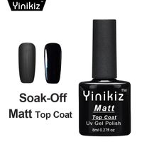 Wholesale Yinikiz Top Base Coat Black Color Matte Shiny UV LED Soak Off Gel Polish Set Frosted Surface Matt Top Coat Gel