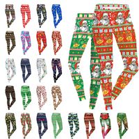 Leggings De Noël Femmes Santa 3d Crayon Pantalon Snowflake Elk Collants Femmes Imprimer Pied Pantalon élastique Jeggings Sexy Stretch Skinny Slim