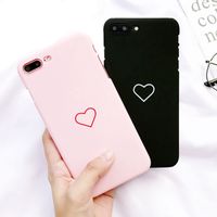 Wholesale Love Heart Phone Case For iphone S S Plus X Couples Back Cover Matte Hard PC