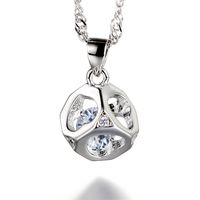Wholesale CZ Diamond Fashion Jewelry Cubic Zirconia White Gold Plated Heart Love Magic Cube Necklace Pendant For Women