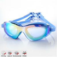 Wholesale Large Frame Gel Silicone Anit Fog Swimming Goggles Anti UV Swimming Pool Training Glasses Men Women Swim eyewear