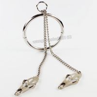 Wholesale Bondage Slave Roleplay Collar Stainless Steel Lockable Neck Ring Clip Shackle G94