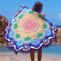Wholesale New Beach Mandala Pilates Round Beach Shawl For Summer Mat Yoga Mat Outdoor Picnic Circular Tablecloth Color
