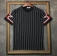 Wholesale 2019 new style Designer Brand men T shirt short Sleeve pentagram star striped printing Tshirt mens Cotton Casual t shirts mens Tops