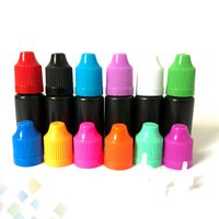 Wholesale 10ml ml Black Dropper Bottle Plastic Empty Bottles With Long and Thin Tips Tamper Proof Childproof Safety Cap E Liquid Needle Bottles DHL