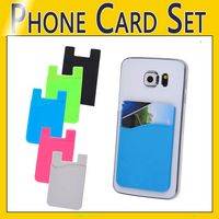 Wholesale Ultra slim Self Adhesive Credit Card Wallet Phone Card Set Holder Colorful Silicone Case For iPhone X Xr Xs Max S Plus Sumsung S9 Plus