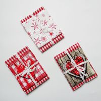 Wholesale Christmas gift packaging series cotton fabric printing napkins placemats festive decorative table napkins color