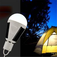 Wholesale Rechargeable Led Bulb E27 LED Solar Lamp W W V V Outdoor Emergency Solar Powered Bulb Camping Hiking Fishing Light