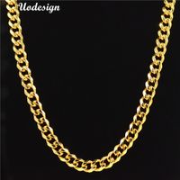 Wholesale Men s Necklace Gold Filled Chain for Men Curb Cuban Link Hiphop Jewelry