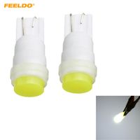 Wholesale FEELDO White T10 W5W COB Ceramic Shell W Car Interior LED Light Wedge Side Light Bulb Door Light