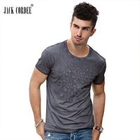 Wholesale JACK CORDEE Fashion T Shirt Men Letter Slim Fit Bamboo Cotton Tshirt Short Sleeve Brand Original Design Tops T Shirt