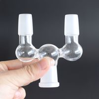 Wholesale New Arrived Style Glass Drop Down Dropdown Adapter double bowl adapter mm mm male to female for Glass Water Bongs and Pipes