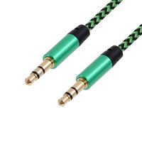 Wholesale 1m Nylon Aux Cable mm to mm Male to Male Jack Auto Car Audio Cable Gold Plug Kabel line Cord For Iphone Xiaomi speaker