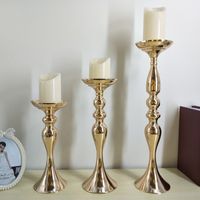 Wholesale 32 cm Height Metal Candle Holder Candle Stand Wedding Centerpiece Flower Rack Road Lead gold and silver