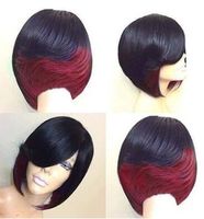 Wholesale 2018 cross border hot wigs European and American ladies fashion realistic natural high temperature short straight hair wig manufacturers d