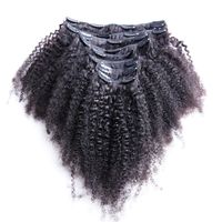 Wholesale 8pcs Malaysian Curly Clip In Hair Extensions Human Remy Hair Extensions g Clip Ins Virgin Real Hair Natural Color Full Head Clip In
