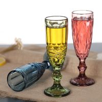Wholesale Engraving Color and Clear Glass for Champagne Juice Wine Bar Decoration Supplies Lead Free ml OZ Pieces set DEC351