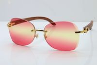 Wholesale Manufacturers Rimless Sunglasses Decor Wood frame Glasses fashion sunglasses for men unisex buffalo horn glasse