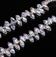 Wholesale 300PCS Faceted Teardrop Crystal Glass Loose Beads charms For Jewelry Making x6mm