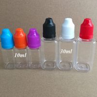 Wholesale Square E Liquid oil Bottle ml ml Dropper eye Clear Empty oil bottles with Child Proof PET