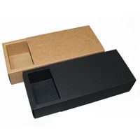 Wholesale 14 cm Black Beige Drawer Packing Box Gift Bow Tie Packaging Kraft Paper Carft Cardboard Boxes ZA6404