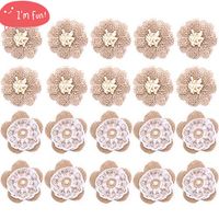 Wholesale Handmade Burlap Lace Flower Burlap Rose with Pearl for DIY Craft Making and Home Wedding Party Decorations Pieces Two Style