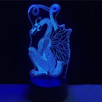 Wholesale Dragon D Illusion LED Night Light Color Change Touch Switch Table Desk Lamp NEW R87