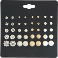 Wholesale 20 Pairs Of Plate Sets Small Ear Studs Mixed Batch Six Claws Zircon Woman Earrings Pearl Pearls Diamond Jewelry