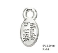 Wholesale Small Silver Plated Made in USA Oval Bracelet Charm Findings Other customized jewelry