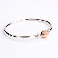 Wholesale Real S925 Streling Silver Bangle glod plated Bracelet fit Pandora Charms European Beads Bracelet Jewelry DIY Making Can mix size
