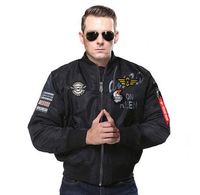 Wholesale Bomber Pilot Jacket Eagle Embroidery Badge Casual Outerwear Men Women Air Force Military MA1 Flying Jackets Coats