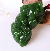 Wholesale New Green Jades Pendant Carving Pixiu with Coin Women Men s Amulet Jade Statue Jades Jewelry Pendants Necklace Natural Stone