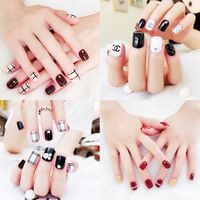 41 Disegni Unghie Finte 24pcs Artificiali Donne Unghie Unghie Corte Lunghe Unghie Finte Con Colla Disegni Carini Per Unghie Fai Da Te