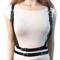 Wholesale 2018 Women Punk Rave Rock Leather Waist Belt Bondage Sexy Harness Harajuku Gothic Femme Holographic Body Straps Belts Suspenders