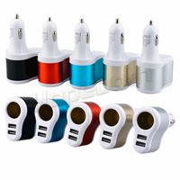 Wholesale Car Charger Plug Colorful A Multifunctional USB Port Cigarette Lighter Scokets Power Adapter Universal Splitter for Iphone Samsung s8