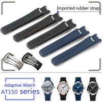 Wholesale 20mm Watch Strap Bands Man Blue Black Waterproof Silicone Rubber Watchbands Bracelet Clasp Buckle For Omega At8900 Sea Master Tools