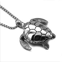 Wholesale New Style Cute Lucky Tortoise Turtle Pretty Stainless Steel Pendant Turquoise Stone Womens Mens Pendant Necklace Jewelry