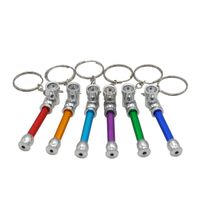 Wholesale Newest Metal Pipe Keychain Aluminum Alloy High Quality Mini Smoking Pipe Tube Portable Unique Design Easy Carry Clean Hot Sale
