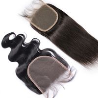 Wholesale 5x5 HD Lace Closures Body Wave Straight Closures Free Part Natural Color Can be Dyed Lace Closure