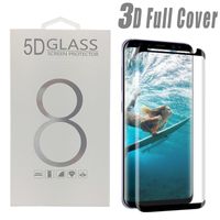 Wholesale Tempered Glass Case Friendly Screen Protector Film D Curved For Samsung Galaxy S6 S7 edge S8 S9 Plus Note