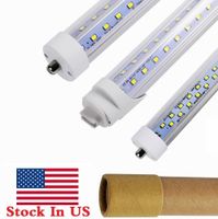 Wholesale Stock In US V Shaped ft t8 R17D led tubes single pin FA8 feet led light tubes Double Rows LED Fluorescent Tube AC V