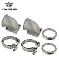 Wholesale PQY Pair quot Vband Degree Cast Turbo Elbow Adapter Flange Stainless Steel Clamp For T3 T4 Turbocharger PQY TEA35 TPJ35