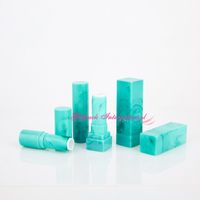 Wholesale jade emerald marble design green empty lipstick tube container balm logo customized printing stamp mm cup square lipstick
