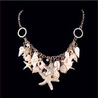 Wholesale Wholesal New Fashion Beach Wind Shell Conch Star Pendant Necklace Moonlight Gemstone Ocean Element Necklace For Women Jewelry Accessorie