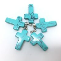 Wholesale Cross Shape colors for choose Love Gem Stone Mixed Pendants Loose Beads for Bracelets and Necklace Charms DIY Jewelry for Women Gift