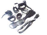 Wholesale Sex in BDSM Gear Sex Bondage Restraint Kit PU Slave Wrist Ankle Cuffs Collar Whip Rope Blindfold Mouth Ball Gag Toys JD1165